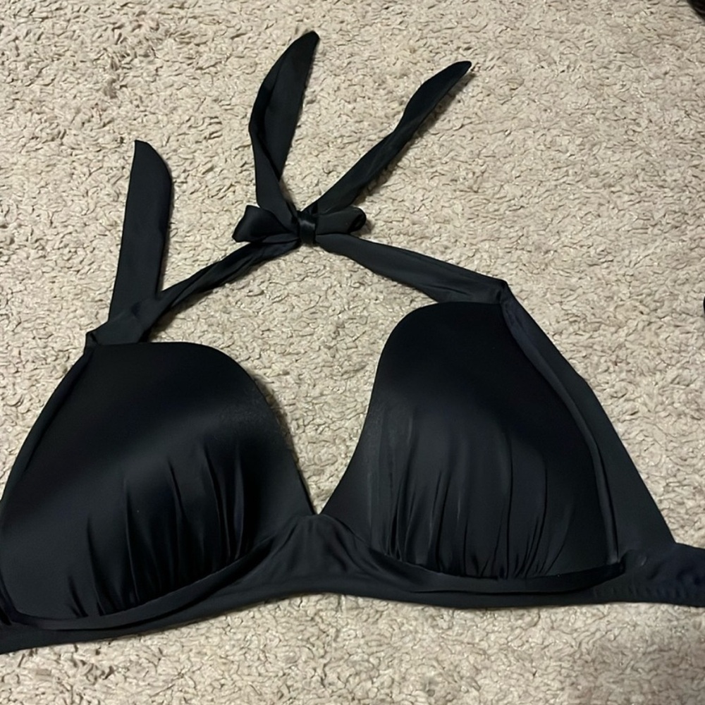 Venus Halter top bikini, black, size DDD